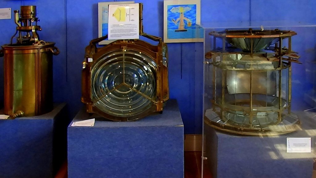 Lampe à mèches à pétrole, optique de Fresnel et optique à miroirs