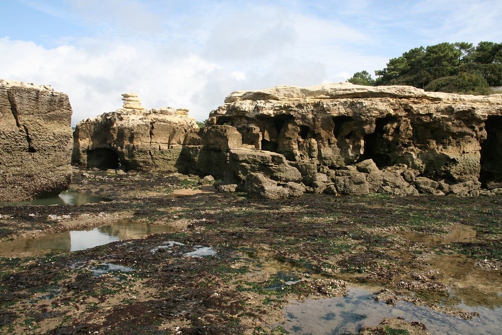 travail d'érosion des marées
