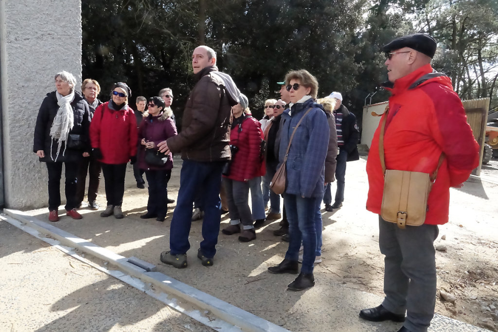 Le groupe devant le paddock de M. éléphant